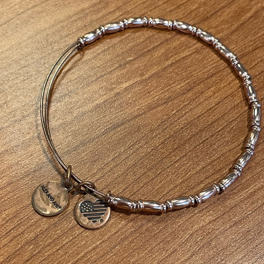 Alex and Ani Silver Beaded Charm Bracelet